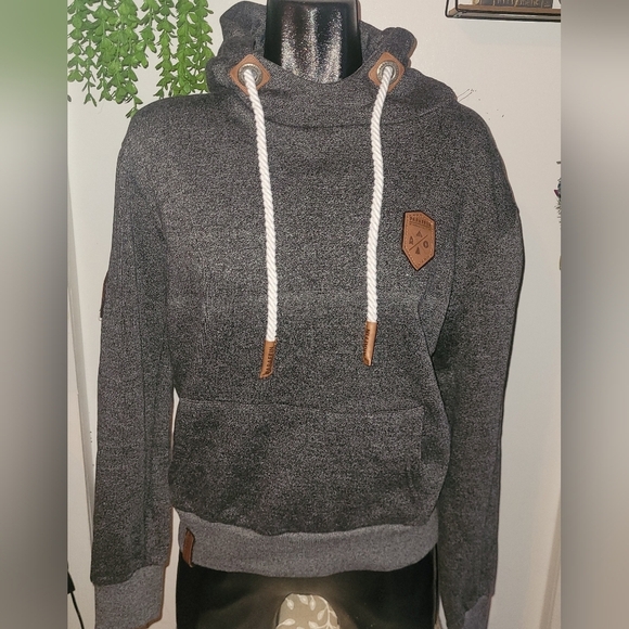 Paraffin platinum Tops - Paraffin Platinum Grey Heathered Hoodie M